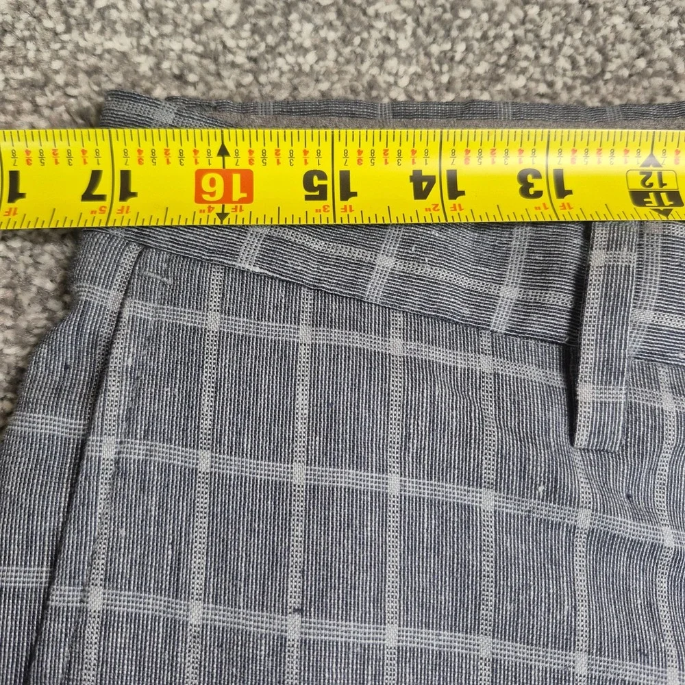 Banana Republic Linen Blend Dress Pants Mens 33x30 Gray Windowpane